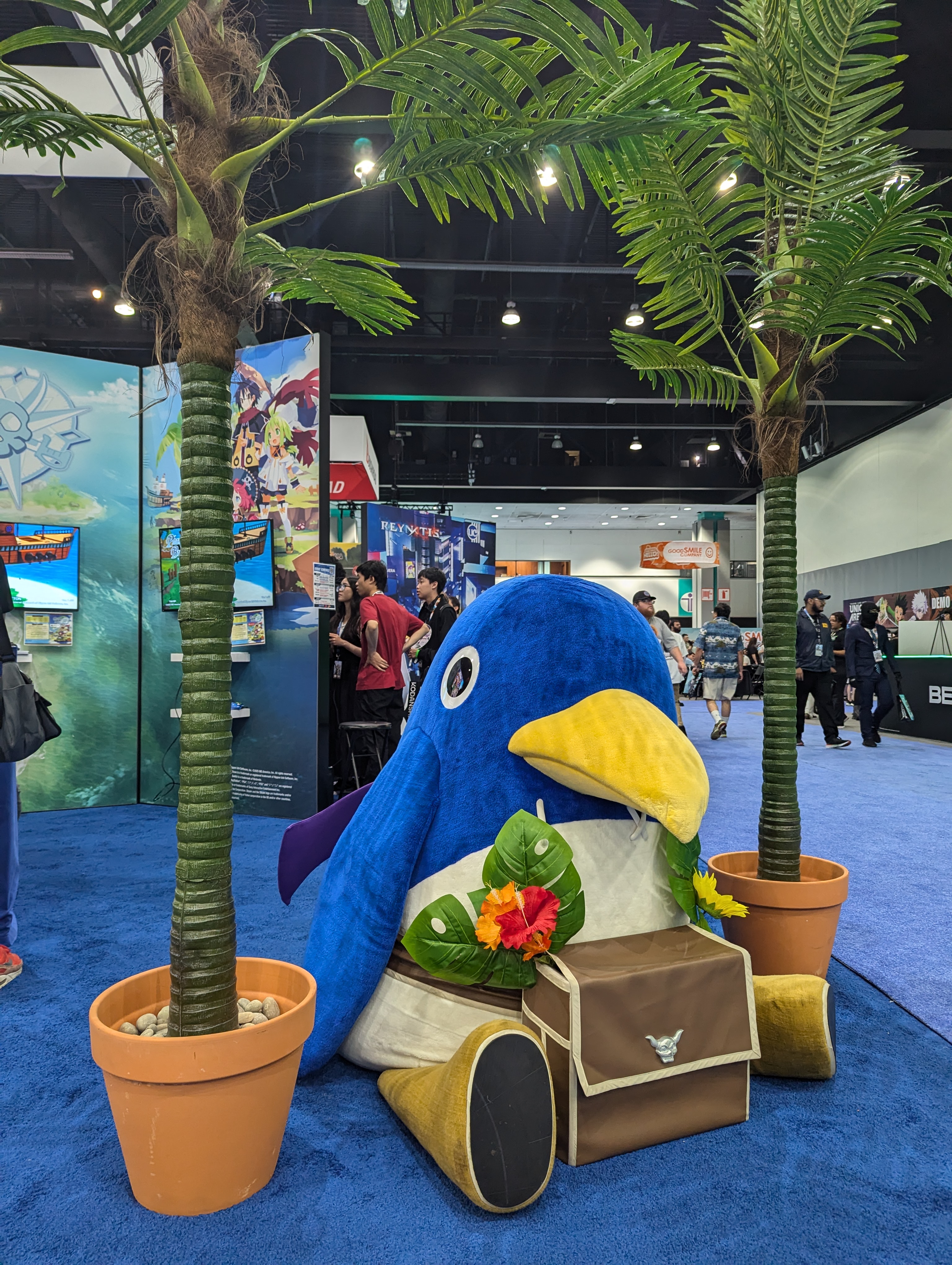 NIS booth with mascot