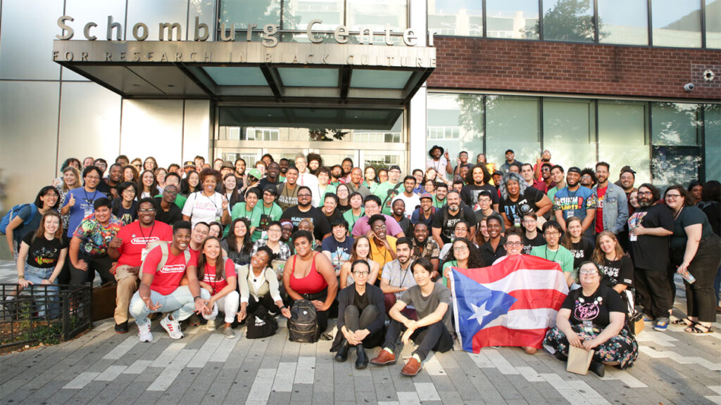 group photo of Game Devs of Color attendees/developers at past expo