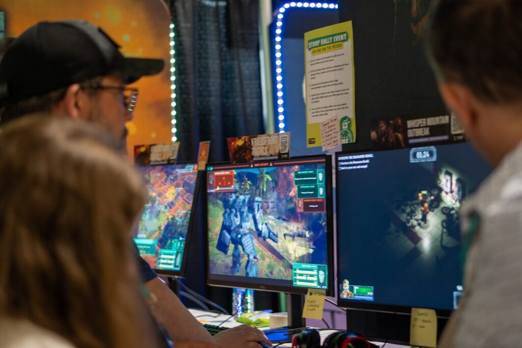 PAX West attendees playing Kriegsfront Tactics demo