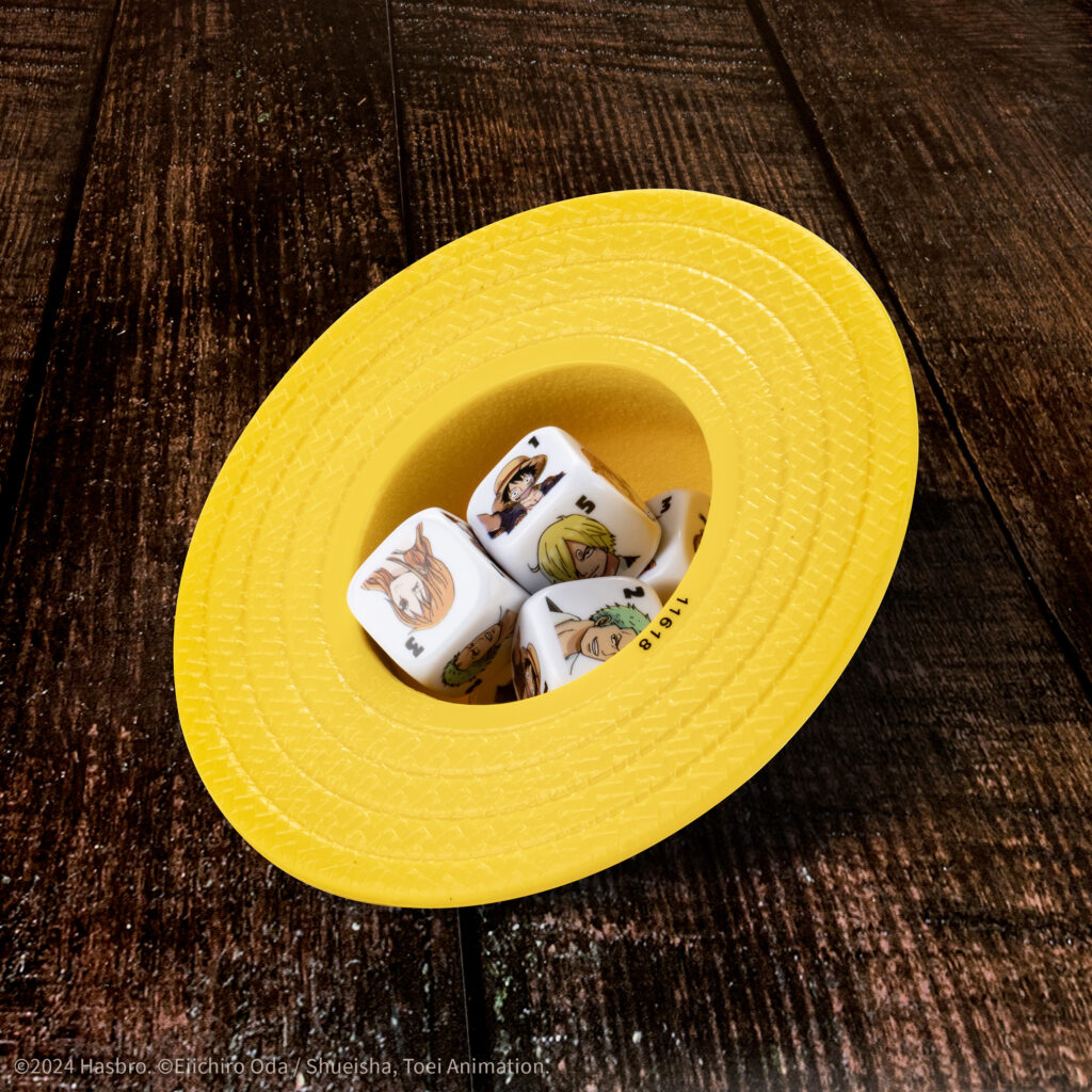 one piece dice in straw hat cup