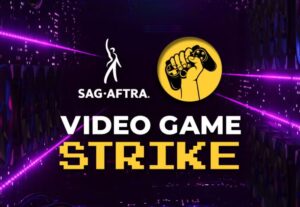 SAG AFTRA Video Game Strike Text and Logo