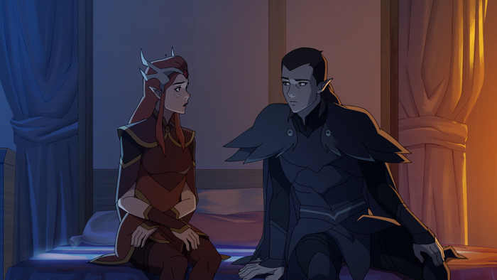 Keyleth (Marisha Ray) and Vax'ildan (Liam O'Brien)