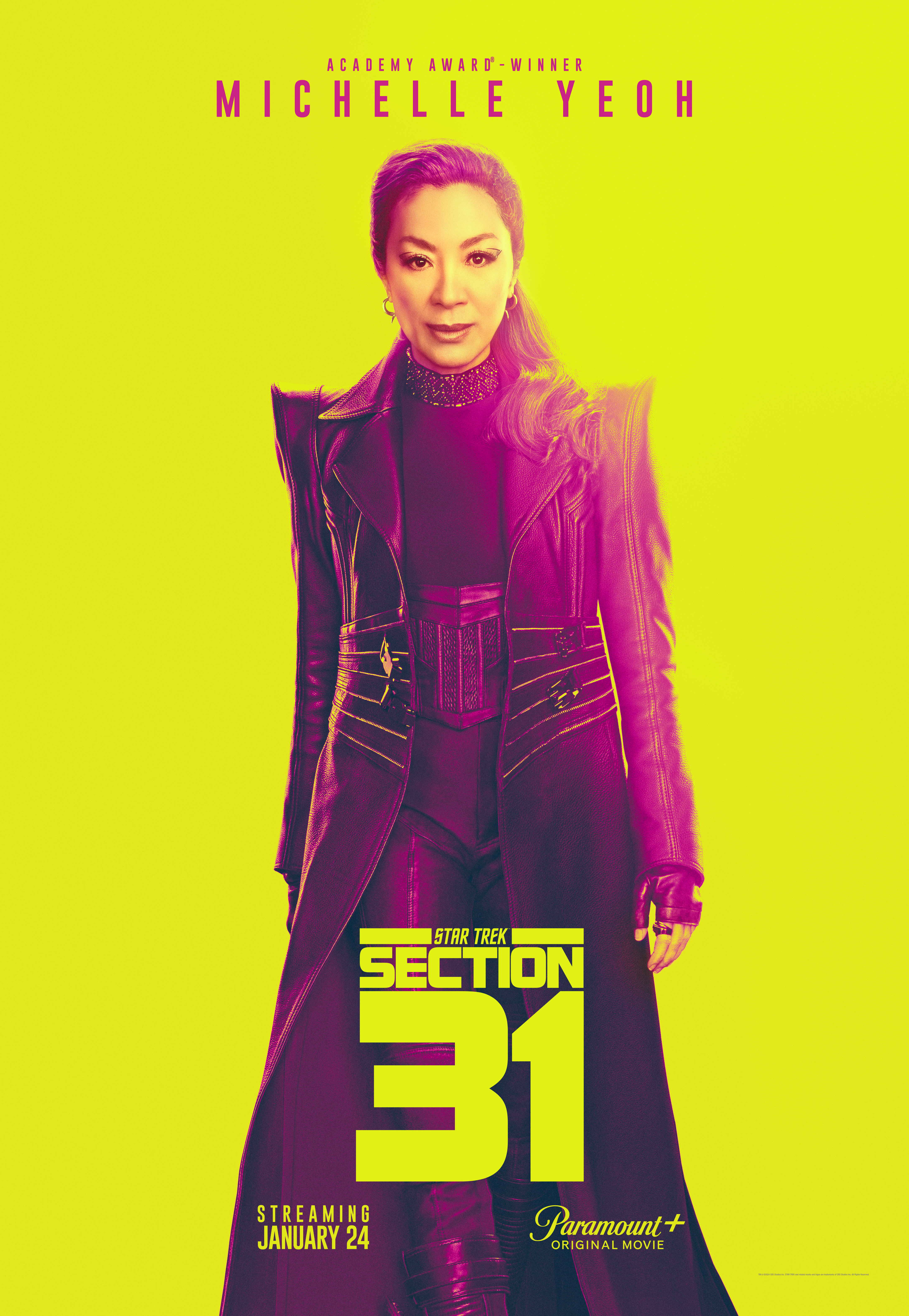 Star Trek Section 31 Teaser Poster of actress Michelle Yeoh in costume with Section 31 Title Logo