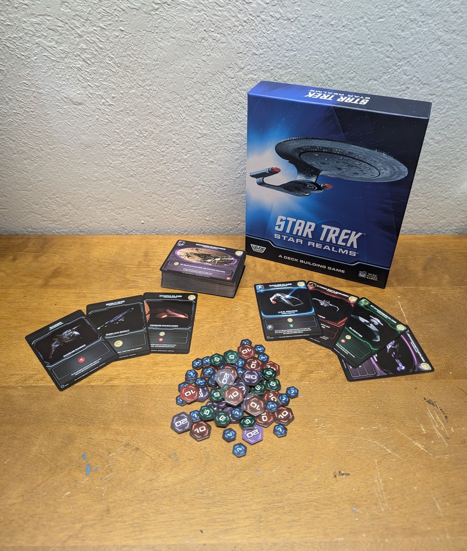 Star Trek: Star Realms board game, all pieces.