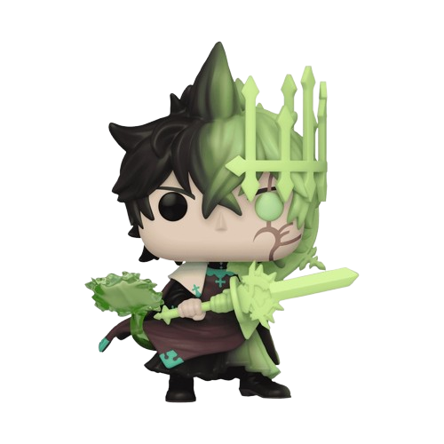 yuno from black clover with a green sword and crown 