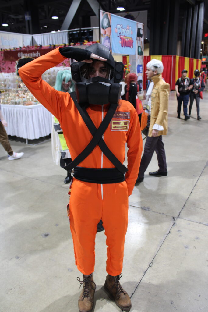 Cosplayer Saluting