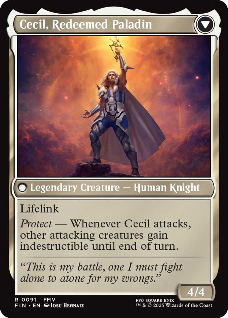 Cecil, Redeemed Paladin in MTG Final Fantasy.