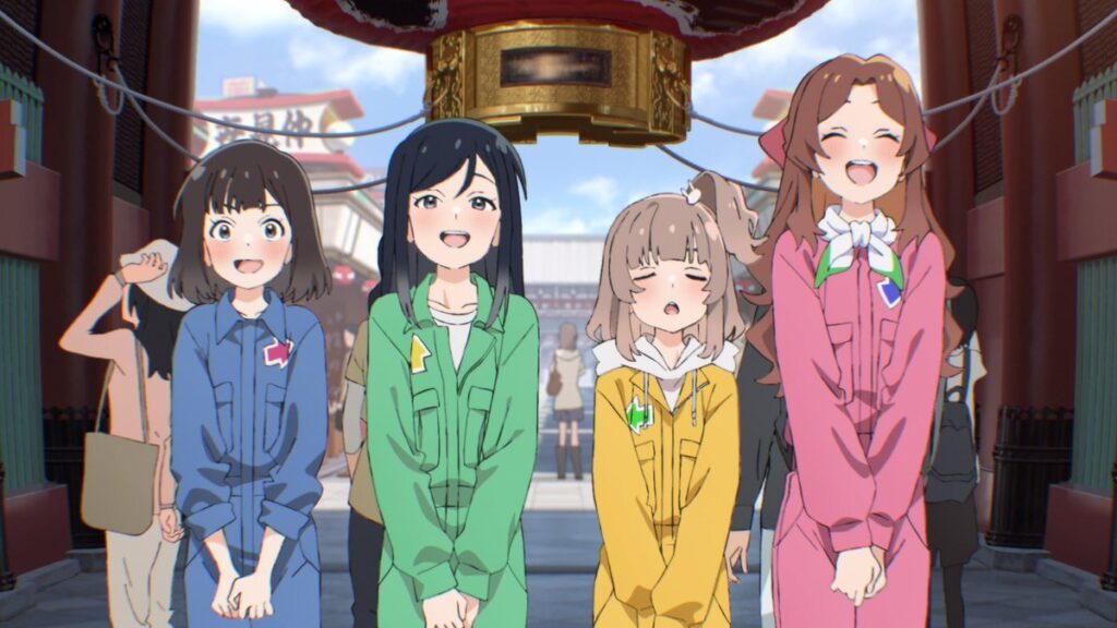 The four girls striving to become idols in Trapezium. Photo courtesy of Crunchyroll