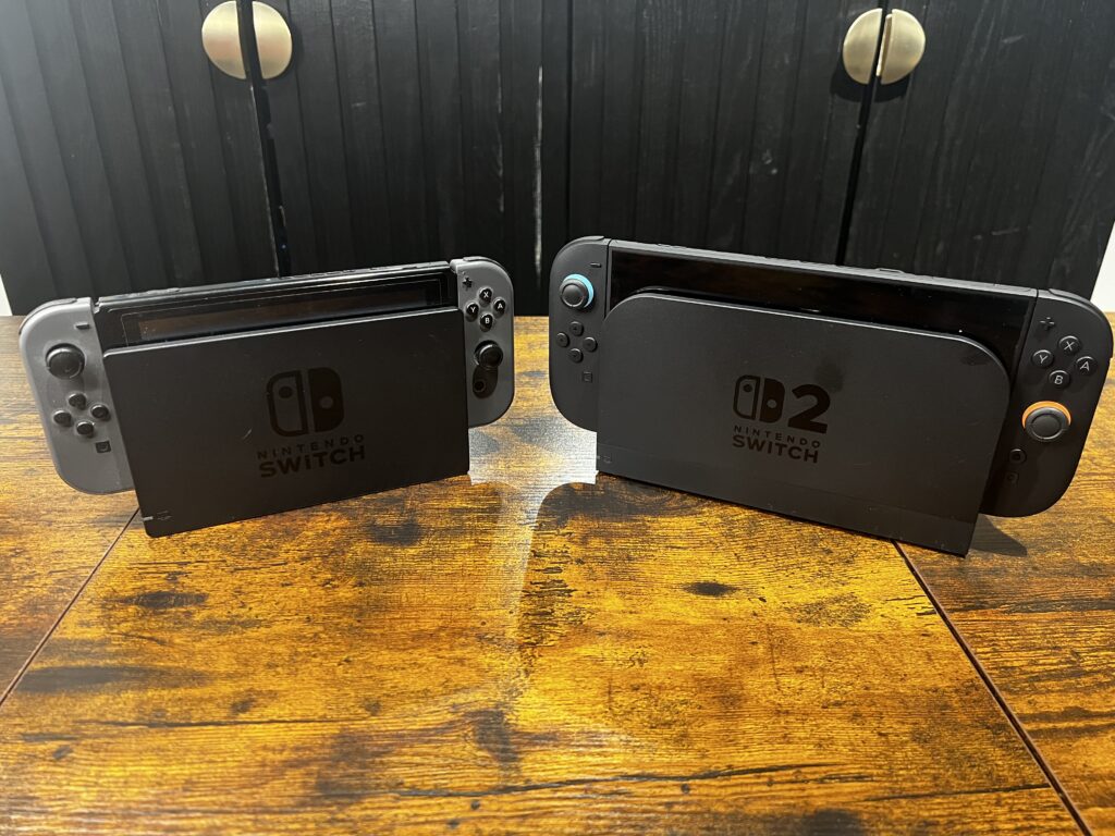 Nintendo Switch and Nintendo Switch 2 comparison.