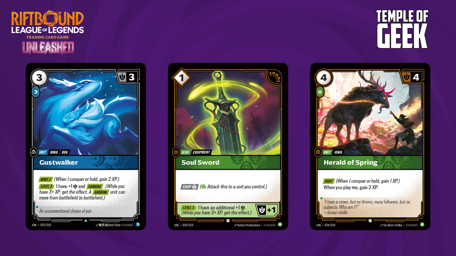Riftbound Unleashed Preview Cards.