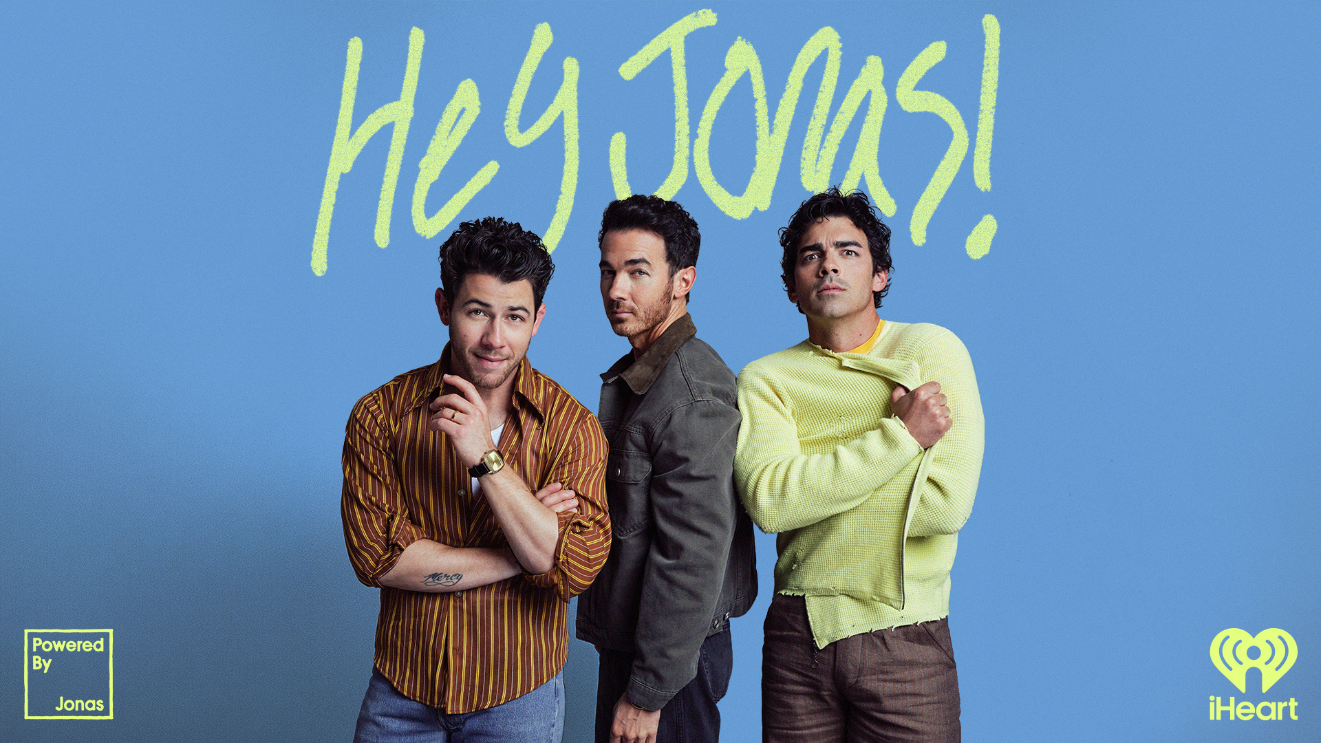 Nick, Kevin and Joe Jonas cover image for Hey Jonas podcast